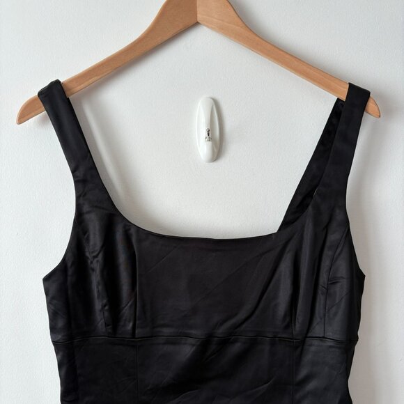 Aritzia Wilfred Shine Satin Mini Dress Black Size 8 - Picture 8 of 11